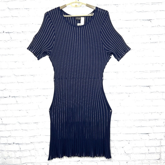 👗NWT🤩 |•LANE BRYANT•| Broken Stripe Comfort Fit Accordion Knit Dress Size… - Picture 2 of 14